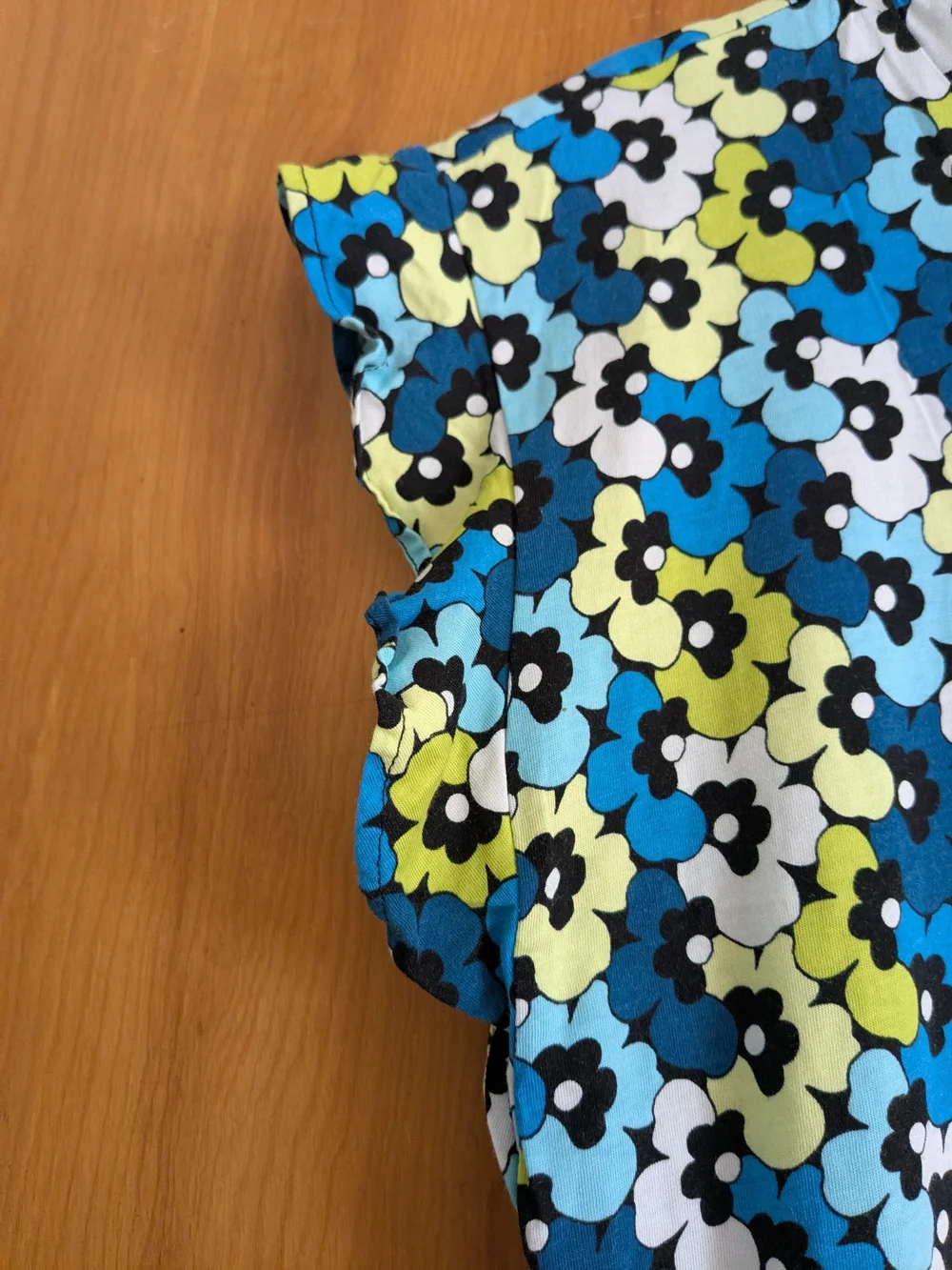 Michael Kors Blue, Lime & White Floral Short Sleeve Tee
